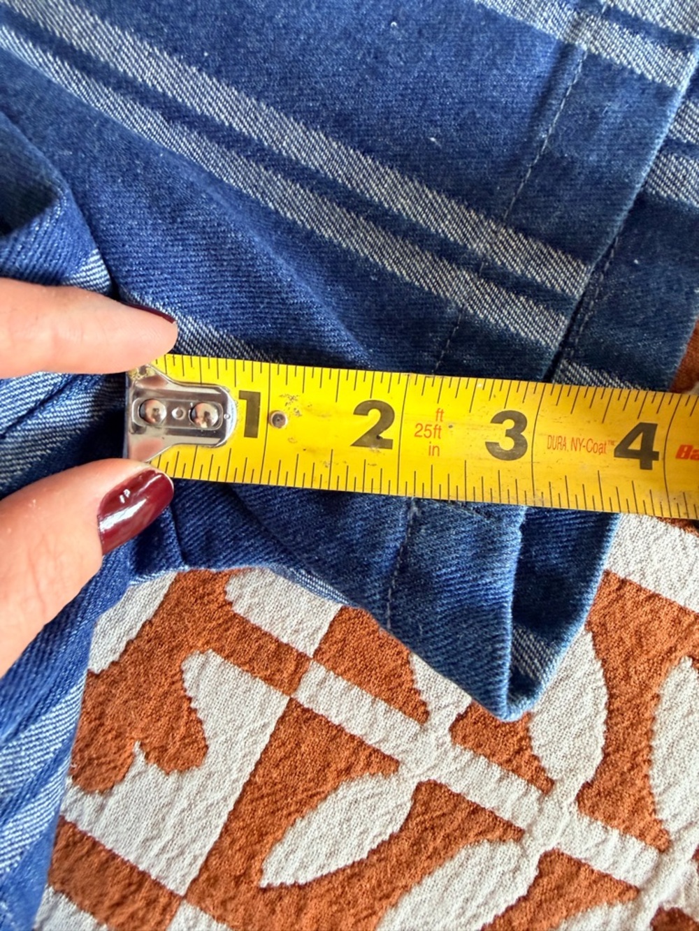 FRNCH Blue Striped Denim Romper with Self-Tie Belt - Picture 7 of 8